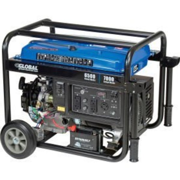 Global Equipment Portable Generator, 6,500 W Rated, 7,000 W Surge, 29 A A GG7200